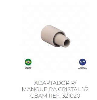 ADAPTADOR P/ MANGUEIRA CRISTAL 1/2 CBAM REF. 321020