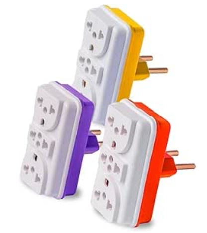 ADAPTADOR TOMADA BENJAMIN T TRIPLO 03 ENTRADAS PINO CENTRAL/LATERAL COLORIDO 10A/20A BIVOLT