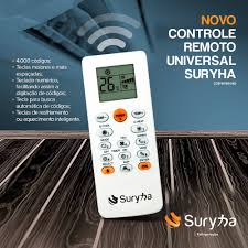 CONTROLE REMOTO UNIVERSAL SURYHA SPLIT HI WALL 4.000 CODIGOS