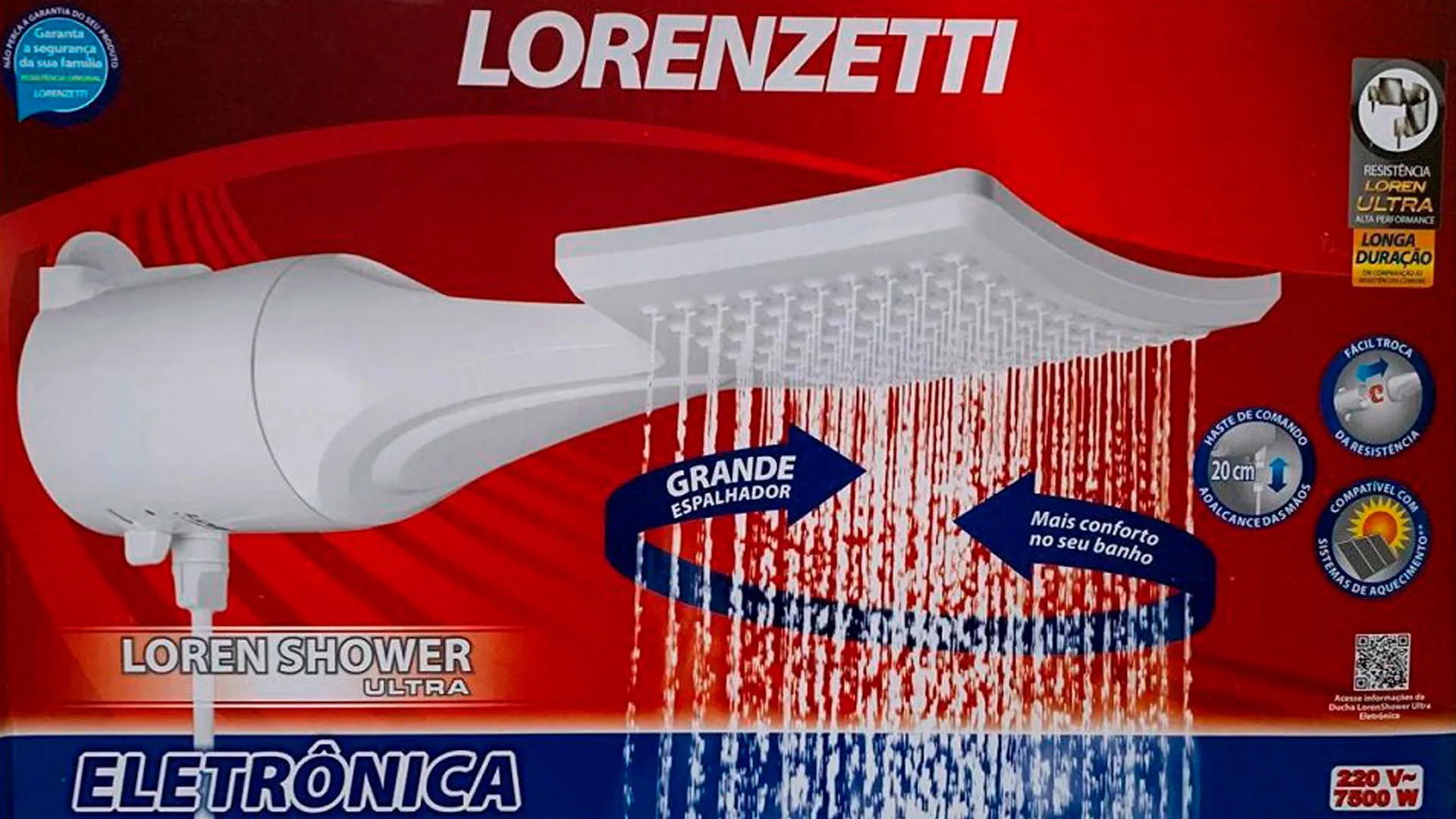 DUCHA LOREN SHOWER MULTI 7500W 220V LORENZETTI