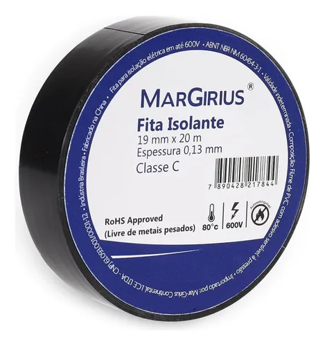 FITA ISOLANTE 19MMX10M 0,13MM CLASSE C