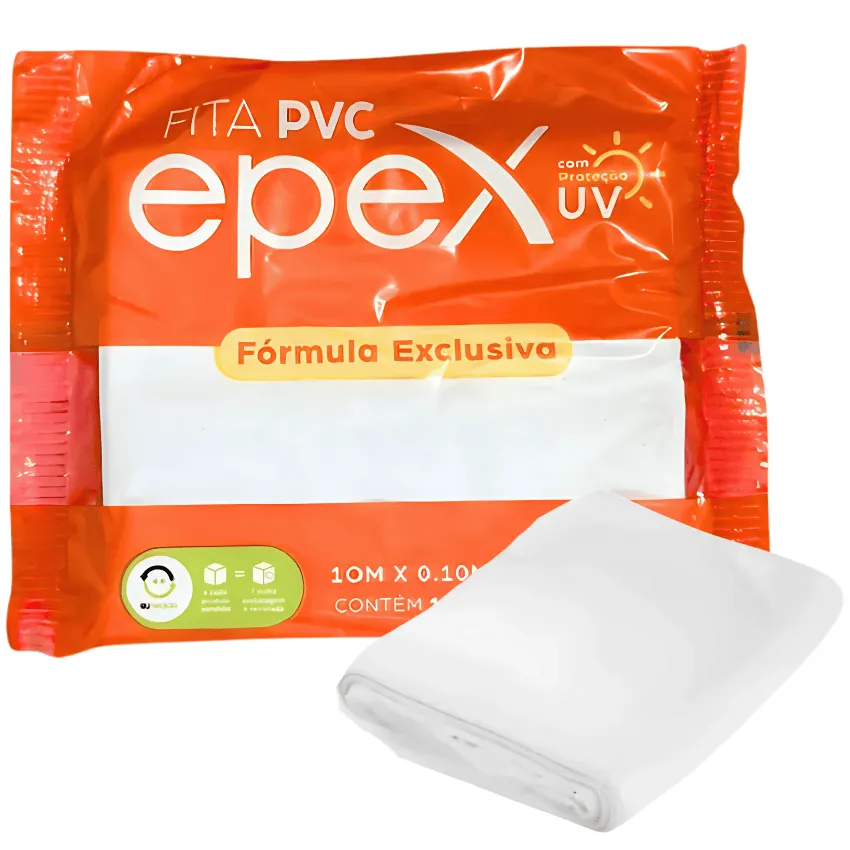 FITA PVC EPEX BRANCA 100MM x 10M - - 2 VOL.
