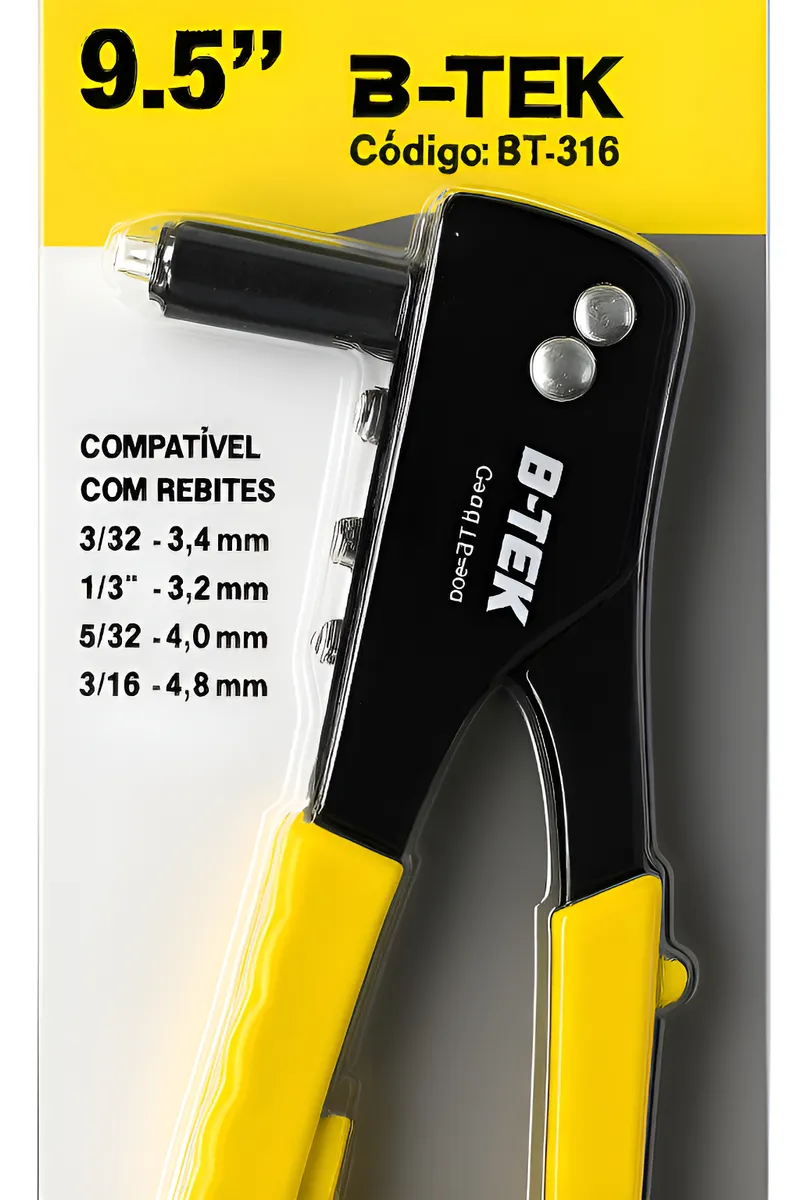 ALICATE REBITADOR 9,5" C/4 PONTAS+CHAVE CB AMARELO