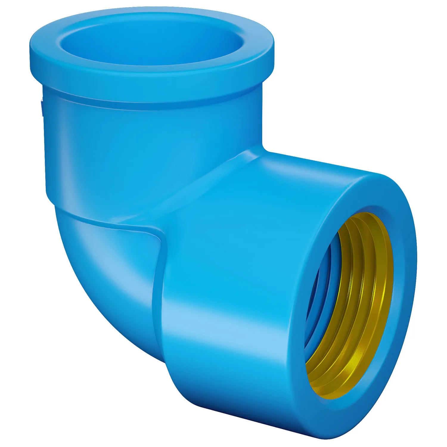 JOELHO 90º AZUL C/BUCHA LATÃO 3/4" (25MM)