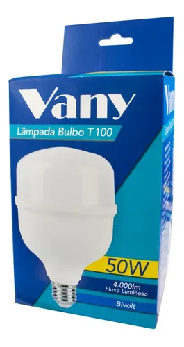 LAMPADA LED BULBO 50W BRANCA FRIA 6.500K VANY