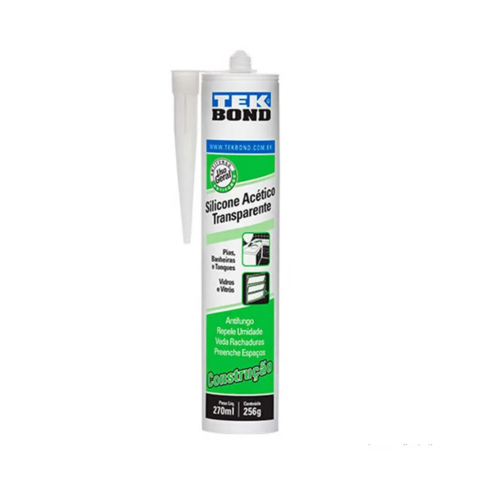 SILICONE ACETICO 256G TRANSP TEKBOND