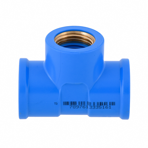 TEE SOLDAVEL 1/2" COM BUCHA LATAO AZUL