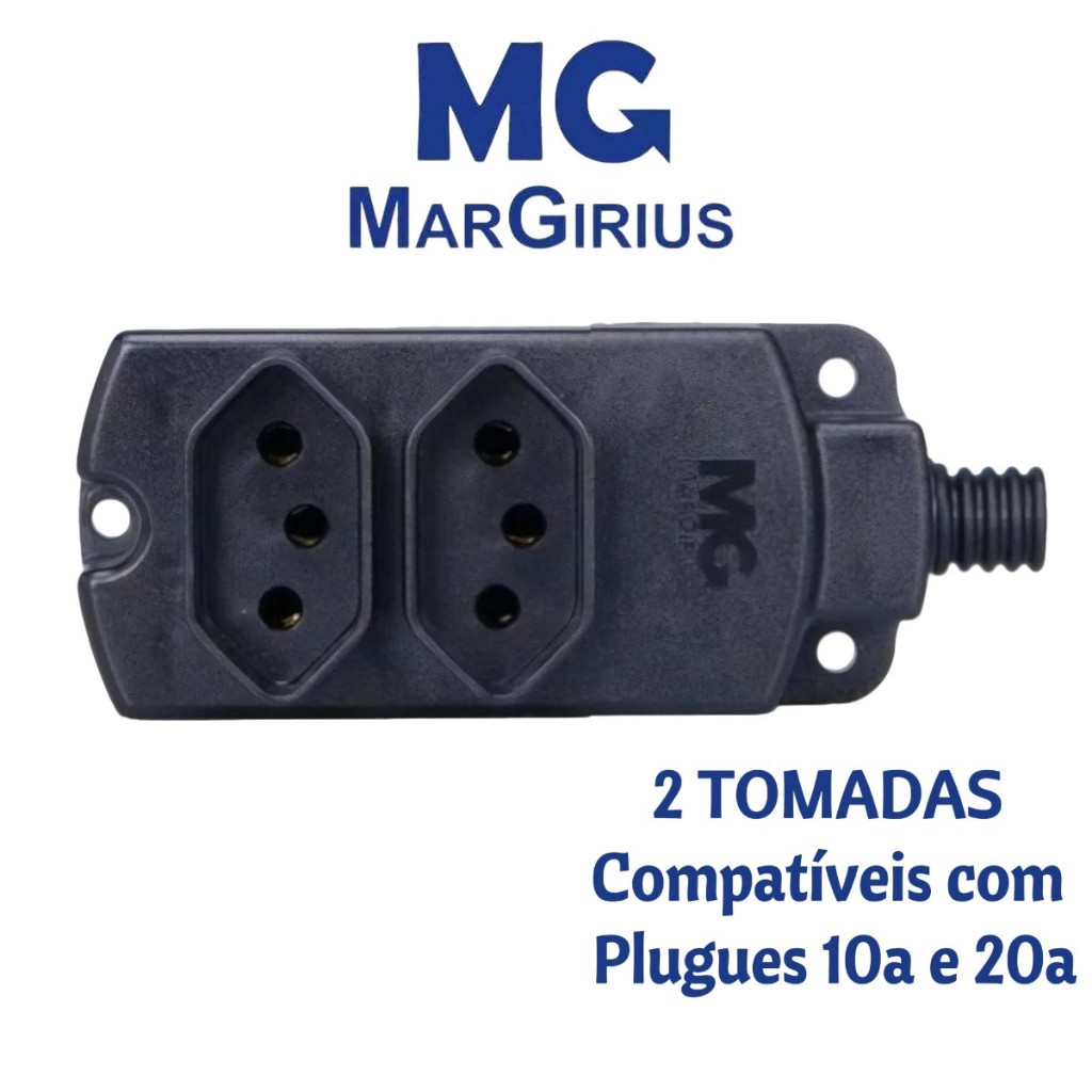 TMU3-320 PRETO 2P+T TOMADA MULTIPLA CB - 20A