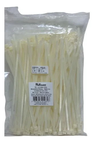 ABRACADEIRA DE NYLON T80R C/ 200 PCS 28 CM PRETA K22 - REIMOLD